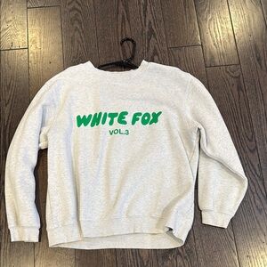 White fox green and grey crewneck